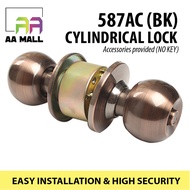 AA MALL HIGH SECURITY BROWN CYLINDRICAL DOOR KNOB LOCK KUNCI PINTU 587AC BK-60# (NO KEY)