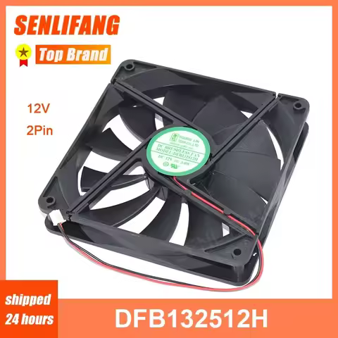 Test OK New Cooler For YOUNG.LIN 13525 DFB132512H 12V 3.0W 135*135*25MM 13.5CM 2 Lines Chassis Cooli