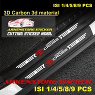 9pcs sticker sill plate carbon 3d Car toyota corolla cross sticker carbon 3d Protector Step bumper Luggage corolla cross