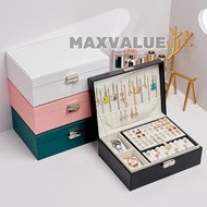 SG Maxvaluesg® Upgrade Jewelry Box Large Capacity Jewelry Organization Earrings Necklace Ring Watch 