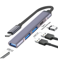 KEBIDUME 6-in-2 USB C Docking Station TYPE-C to USB3.0/TYPE-C/SD/TF/CF Card Reader USB 3.0/2.0 Split