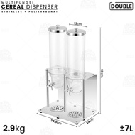 Cereal Dispenser Stainless Polikarbonat Single Double Tempat Cereal Granola Kacang Snack Otomatis 3.