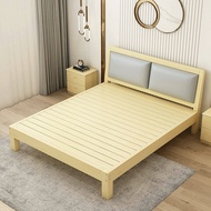 1 แถม 1เตียง เตียงไม้ เตียงนอน เตียงไม้เนื้อแข็ง เตียงเดี่ยว เตียงไม้สนที่เรียบง่ายหรูหรา ไม้คุณภ 3.5 ฟุต120x30x190 cm One