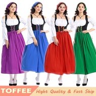 4Colors German Beer Festival Waitress Uniform Oktoberfest Maid Dress For Woman Adult Halloween Cospl