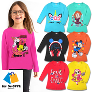 Baju Lengan Panjang Budak Perempuan Murah &amp; Cantik / Long Sleeve Girl T-Shirt - Random Colors &amp;Designs (1Y-12Y)