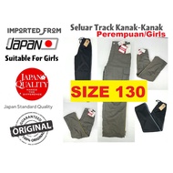 Size 130 Seluar track kanak kanak perempuan remaja kain windbreaker fabric polyester cotton seluar trek tracksuit