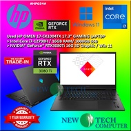 #HP054 USED HP OMEN 17-CK1004TX 17 Inch Gaming Laptop intel i7-12700H 16GB 1TB SSD NVIDIA RTX3080Ti 