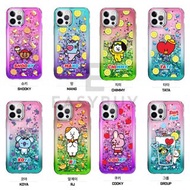 🇰🇷 BT21 BTS MANG Moving Multicoloured Glitters Dolce Bling Aqua Case 韓國 防彈少年團 TATA CHIMMY 全包 流沙閃粉 手機保護套 (適用多款手機 ) iPhone14 iPhone13 iPhone12 iPhone11 同時 適用於 三星 Samsung Galaxy S10 Galaxy S20 Galaxy S21  Galaxy S22 Galaxy S22 Ultra Note 20 Ultra 最新款式 韓國直送