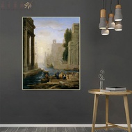 Perilla-Perilla-Citon Claude Lorraine S "Boarding Of Saint Paula" รูปภาพเขียนสีน้ำมันบนผ้าใบโปสเตอร์