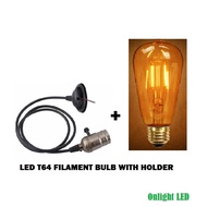 led filament bulb ST64 + E27 Holder