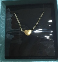 黃金純金9999時尚愛心墜飾墜子 重0.04錢 搭配鍍金鋼鍊一條 pure gold love pendant 24k 9999 with steel necklace