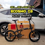 SEPEDA LIPAT ELEMENT ECOSMO Z8 BLACK PANTHER - bicycle storeku