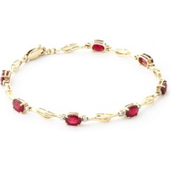 Galaxy Gold GG 14k Solid Yellow Gold Tennis Bracelet 4.21 ct Ruby Diamond