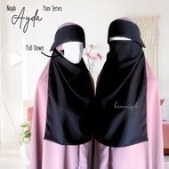 Cadar Bandana Poni Karet|Hananiqab|Sifon Silky Lembut Adem warna Hitam