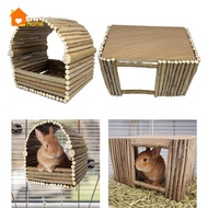[Nanaaaa] Smalll Animals Hideout, Wooden Hamster Hideout House, Sleeping Playing Rabbit Hideout House Cabin for Mouse Hamster