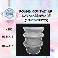 A250 R12 R16 Round Container with Lid / Disposable Plastic Food Box / Bekas Bulat