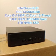Intel (Asus) NUC NUC13ANKi5000, 64GB DDR4 3200MHz Ram, 1TB NVMe SSD, Wifi 6E, Windows 11