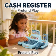 Budak Perempuan Lelaki Casher Supermarket Play Set Pretend Machine Toys Cash Register