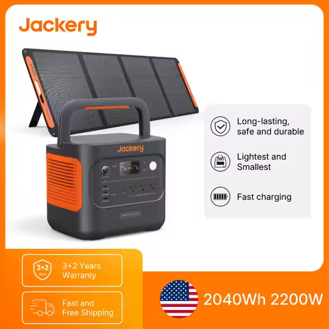 Jackery Explorer 2000v2 Portable Power Station with 200W Solar Panel,Solar Generator for Camping, Hi