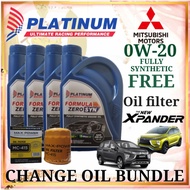 Platinum 0W-20 Fully synthetic Change Oil set for Mitsubishi Xpander plus C-415 Oil Filter