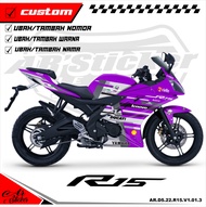 Decal Sticker Full Body Yamaha R15 V1&V2 Hologram Pelangi Chrome - Decal stiker Motor R15 V1&V2 - D5