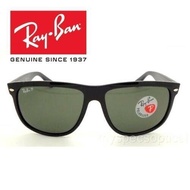 R baysunglasses 4147 601/58 60 black polarized green genuine resin sunglasses 2KVK J26