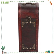 TEAMY Wine Gift Box, Lid And Handle 13.78 x 5.31 x 4.72in Wine Box, Vintage Wooden Single Bottle Cap