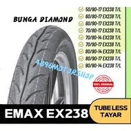 EMAX E MAX TUBELESS DIAMOND TYRE TAYAR 70-90 80-90 17 DESIGN MAXXIS 3D TAYAR MURAH EX238 238