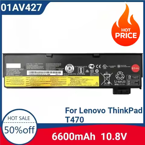 For 01AV427 01AV428 01AV492 10.8V 72Wh Laptop Battery For Lenovo ThinkPad T470 T480 T570 T580 P51S P