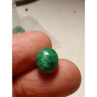 Batu Zamrud Asli 4.40 carat  OVAL CABOCHON Cut 10 X 9 X 5 MM Translucent ZAMBIA Green Emerald .+ IKAT CINCIN
