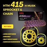 HTM SMS 415H MUSK 132L EX5 DREAM WAVE100 EX5 CLASS C70 GBO 415 SPROCKET SET PURPLE CHAIN YTZ5S YB4