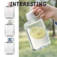 INTERESTING Plastic Water Bottles, Flat Large Capacity Water Bottle, 360ML/500ML Portable Transparen