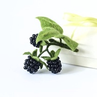 Handmade Blackberry Brooch Black Berries Pin