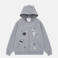 Y2K Kawaii Cat Ears Zipper Hoodie