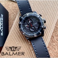 BALMER | 8158G BK-4 Sporty Chronograph Men Watch with Sapphire Glass Black Genuine Leather Strap Off