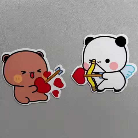 Bubu and Dudu Fridge Magnets Cute Anime Magnet Frigo Kawaii Panda Bear Yier Fridge Home Decor Sticke