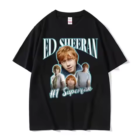 Funny Ed Sheeran Number One Superfan Meme T Shirt Men Fashion Retro Short Sleeve T-shirt Unisex Goth