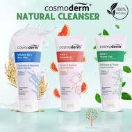 Cosmoderm Natural Balance Facial Cleanser 100ml | BHA Green Tea | Rice Milk Extract Vitamin B5 | Natural Glow AHA