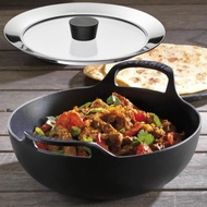 Le Creuset 24cm Balti Dish Cast Iron Satin Black with FREE Glass Lid