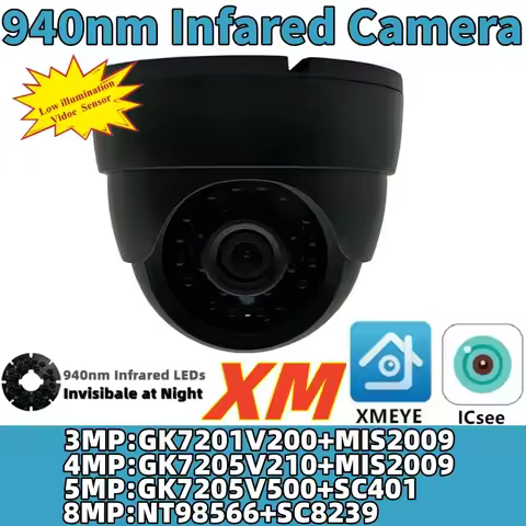 XM 4K 8/5/4/3MP 940nm Infrared Light IP Dome Camera Face Detect Low illumination P2P Onvif XMEYE ICs