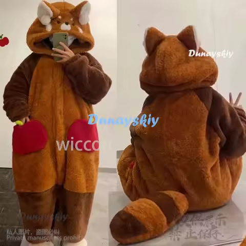 Adult Raccoon Robes Onesie Pajama Cartoon Pyjama Racoon Kigurumi Halloween Cosplay Costume Sleepsuit