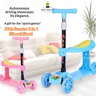 BestDeal Kids Scooter 2 in 1 Sit and Stand 3 Wheel Balance Scooter Adjustable Handle Foldable