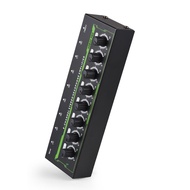 buybest1 Headphone Amplifier 8 Channel Stereo Amp Audio with Power Adapter DC 12V 6.35mm Input/Outpu