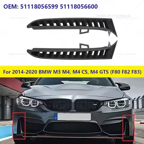 For 2014-2020 BMW M3 M4, M4 CS, M4 GTS (F80 F82 F83) Front Bumper Lower Side Grille 51118056599 5111