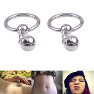 2PCS 14G Stainless Steel Piercing Charm Septum Captive Bead Navel Nipple Bell Ring Hoop