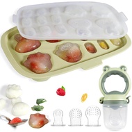 yhrtfghbb Baby Popsicle Molds with Baby Fruit Feeder Baby Food Freezer Tray Silicone Ice Cube Trays Freezer Safe Baby Fruit Feeder and Food Freezer Mold