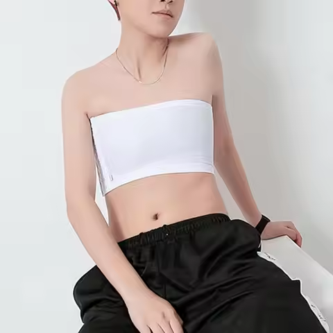 Women's Invisible Breast Binder Shaper Corset Stretch Body Shaping Buckle Tomboy Short Bra Lesbian S
