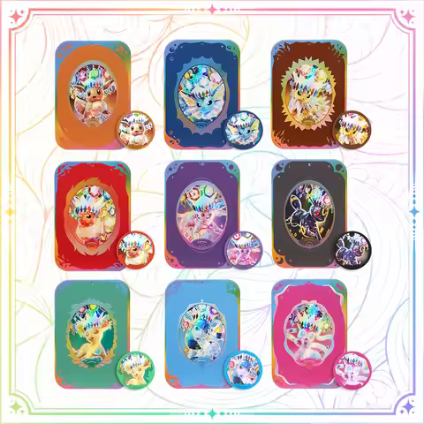 Pokemon Eevee Series Metal Tin Storage Box Portable Organizer Case Collectible Gift 9 Styles Miscell