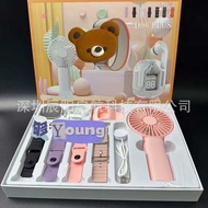 Hot-selling D96 Plus Huaqiangbei 7in1 Set Bluetooth Call Sports Smart Watch Fan Set