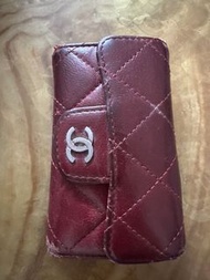 vintage中古真品Chanel 經典菱格鎖匙包  紅色